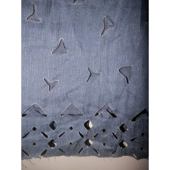 LAFAYETTE 148 Skirt 4 Navy Blue Cutouts Straight L - Picture 2 of 4